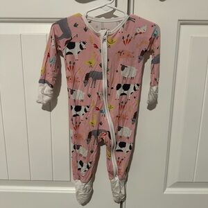 Little Sleepies Pink and White Footies Pajamas